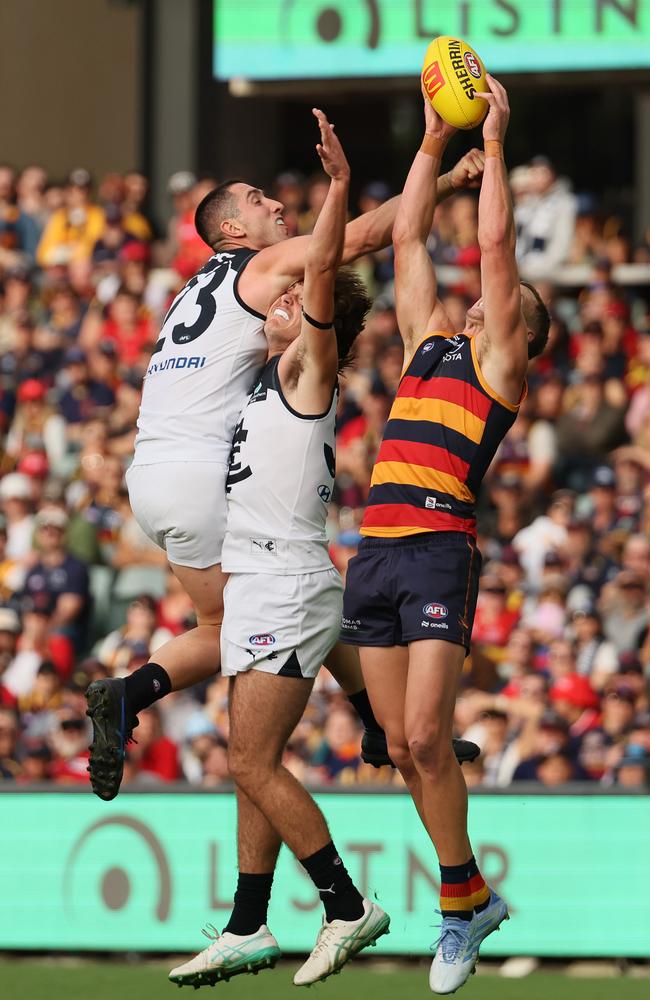 The Blues were no match for Jordan Dawson and the Crows on Saturday. Picture: James Elsby/AFL Photos