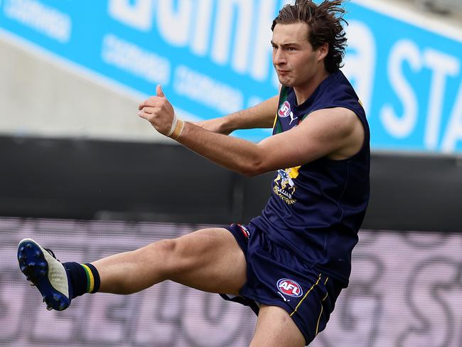 NAB AFL Academy vs Geelong VFL team at GMHBA Stadium.  24/04/2021.  Tyler Sonsie of the NAB AFL Academy    . Pic: Michael Klein