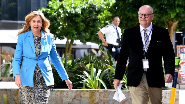 Premier Annastacia Palaszczuk with Shane Doherty. Picture: NCA NewsWire / John Gass