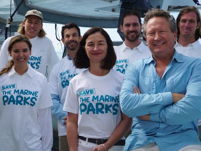 Mr Forrest, Minderoo Foundation research chair Fiona David and students from the University of Western Australia aboard the Pangaea.