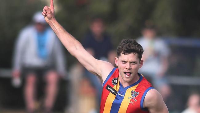 Cam Ortlepp, who was dominant around the ground for Old Iggies against Glenunga in the division two grand final, is part of the club’s current young talent pool. Picture: Dean Martin