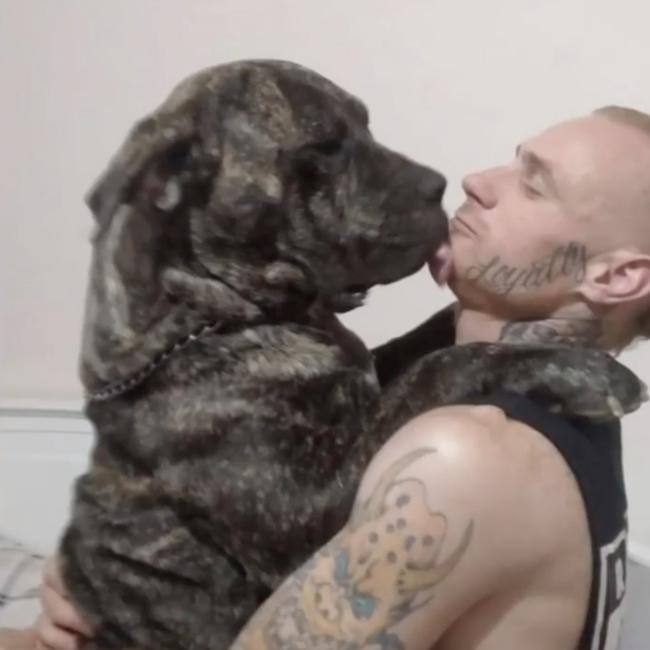 The girl’s father Chis Walker with the dog, Joop. Picture: 7 NEWS