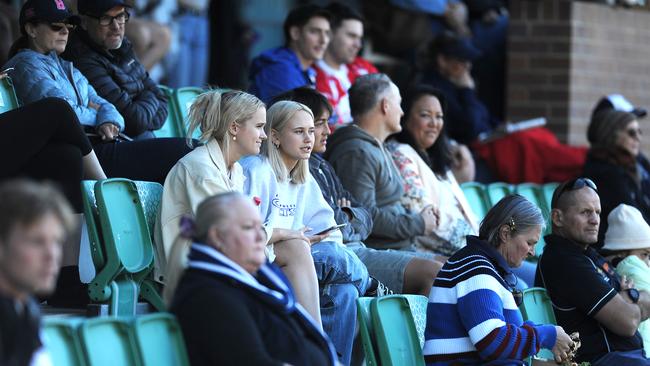 The crowd look on. Colts rugby union match between Wests and Brothers. Saturday June 19, 2021. Picture, John Gass