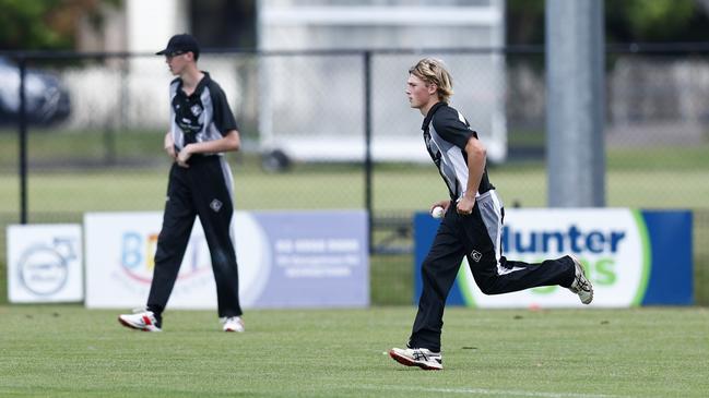 Riley Sharples bowling for Charlestown. Picture: Michael Gorton