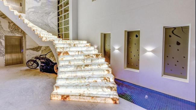 Marble stairwell featured in a music clip for US rap artist Bow Wow in 2015. Picture: Surething Realty