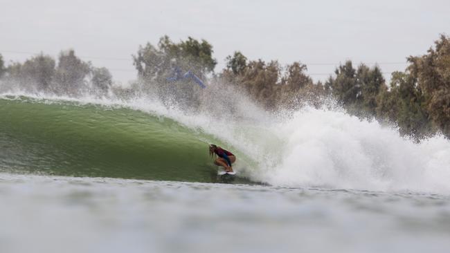 Six-time surfing world champion Stephanie Gilmore surfing at a test event at Kelly Slater’s Surf Ranch in September last year.