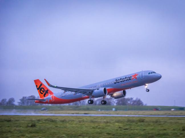 Jetstar says it's saved 16,000 tonnes of carbon from entering the atmosphere in the last year by flying new A321neos. Picture: Supplied. ,