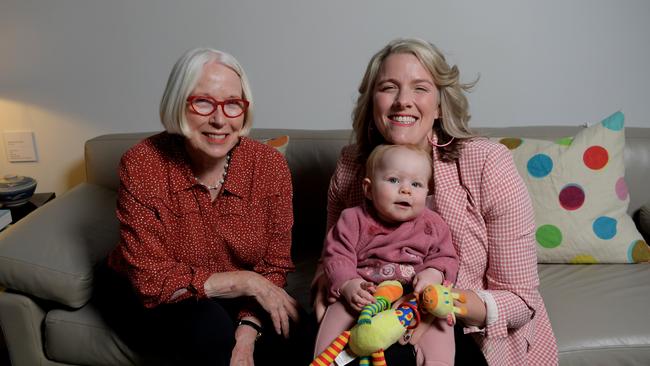 r Clare O'Neil with her mother Anne O’Donovan and her daughter Greta Munzel. Picture: Tracey Nearmy