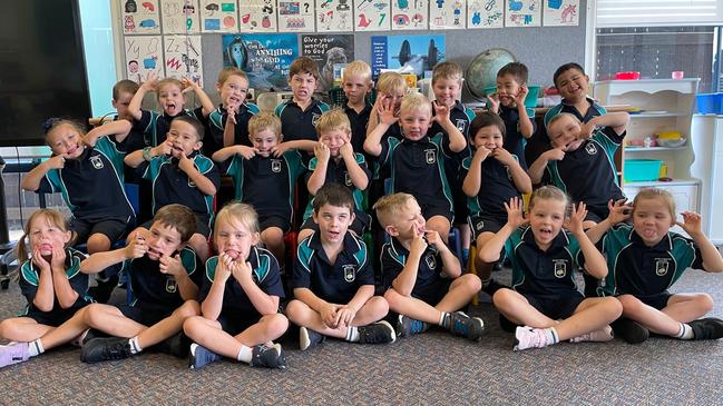 Dalby Christian College, Prep 2022. Back row (L-R) Mac, Emma, Regan, Mitchell, Nicholas, Hugh, Riley, Isaac, Sione. Middle (L-R) Faith, Lachlan, Charlie, Bodie, Blake, Axel. Front row (L-R) Lucy, Benny, Tilly, Ashton, Eli, Grace, Alea Picture: Emily Devon.