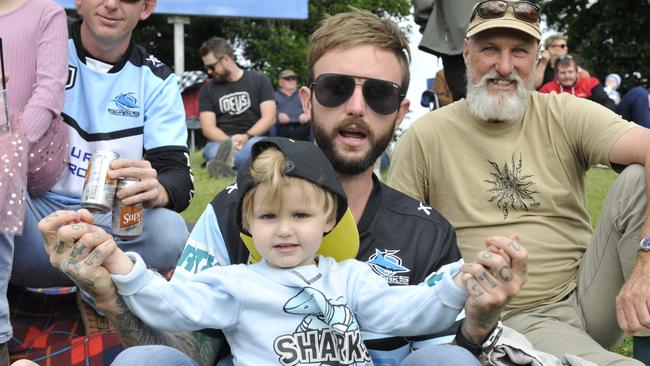 Coffs Coast league fans enjoy the atmosphere at the Cronulla Sharks v Gold Coast Titans match at C.ex Stadium Coffs Harbour. Photo: Tim Jarrett