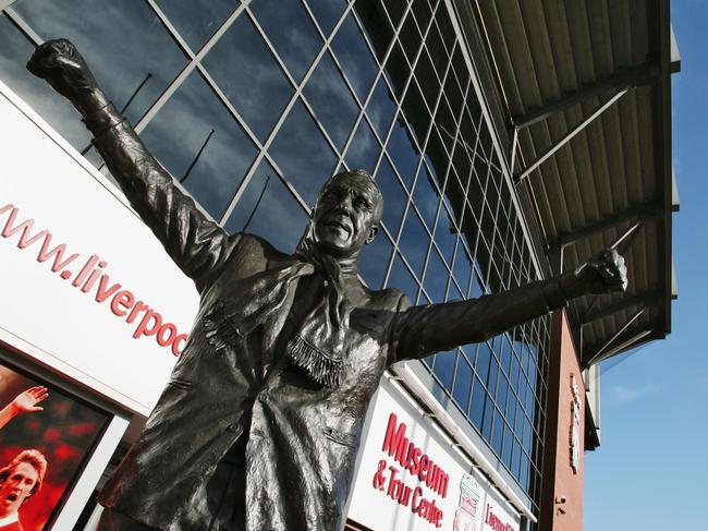 LIVERPOOL, ENGLAND - FEBRUARY 14:  The statue of Bill Shankly outside Anfield home of Liverpool Football Club on February 14, 2007 in Liverpool, England. (Photo by Clive Brunskill/Getty Images)