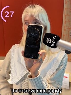 Her co-host timed the rant. Picture: TikTok/triplejradio