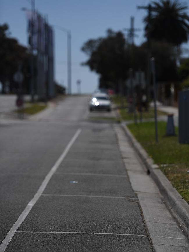 Dozens of metered parking bays stand empty on the Princes Highway, Dandenong. Picture: Penny Stephens