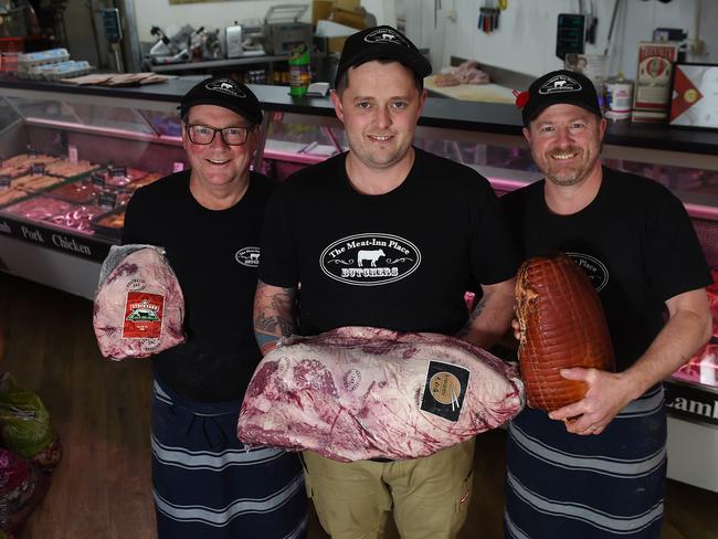 Number 2: Len Chandler, John Andrew and Tim Mosley of The Meat Inn Place, Lilydale. Picture: Josie Hayden