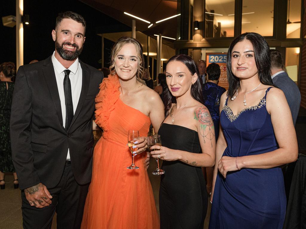 At the Business disAbility Awards of Australia are (from left) Jordan Gillespie, Kirralee Gillespie, Adriana Riley and Najat Khalil at Edmund Rice Cultural Centre, Saturday, May 17, 2025. Picture: Kevin Farmer