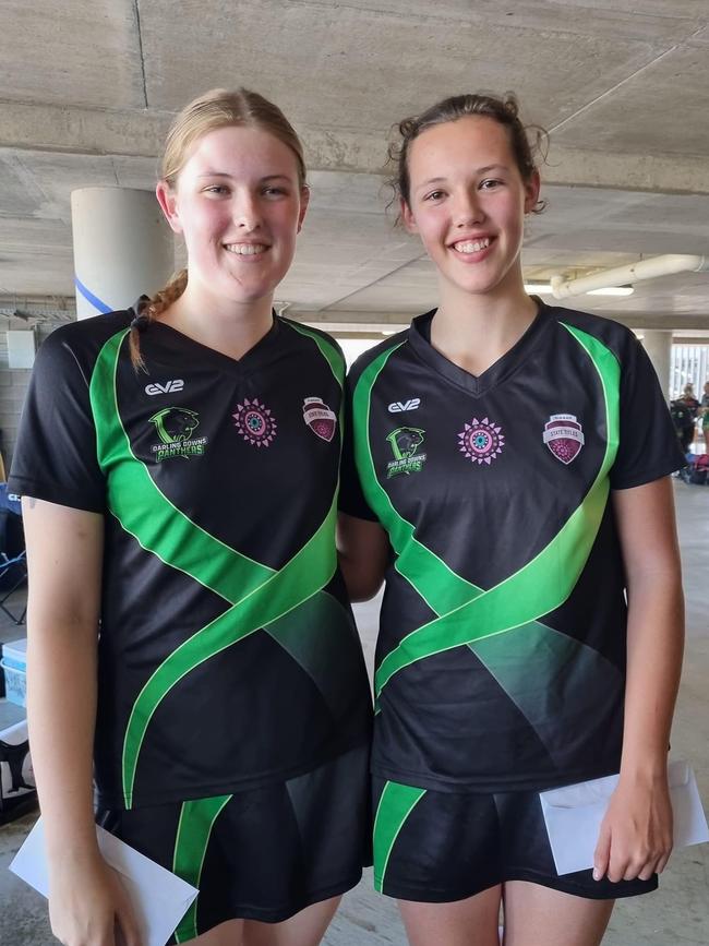 Darling Downs netballers Amy Williams and Simone Botha.