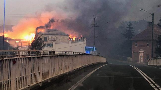 Local resident Josh Mead has taken to social media with a terrifying picture of his home town of Cobargo. Picture: Facebook