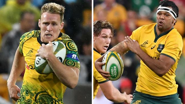 Wallabies centres Reece Hodge and Kurtley Beale ahead of the Bledisloe Cup