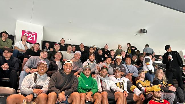 The Raiders settle in to watch some NHL.