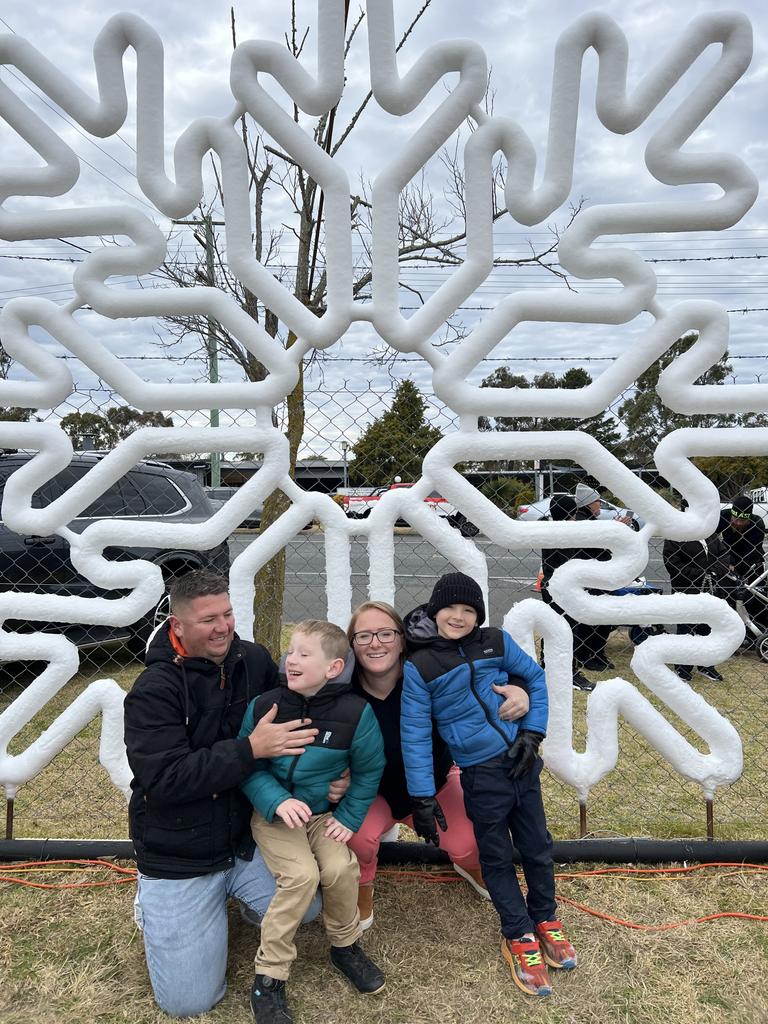 Nathan (L), Elliot, Nicole and Connor (R) at Snowflakes in Stanthorpe on Saturday, July 1 2023.