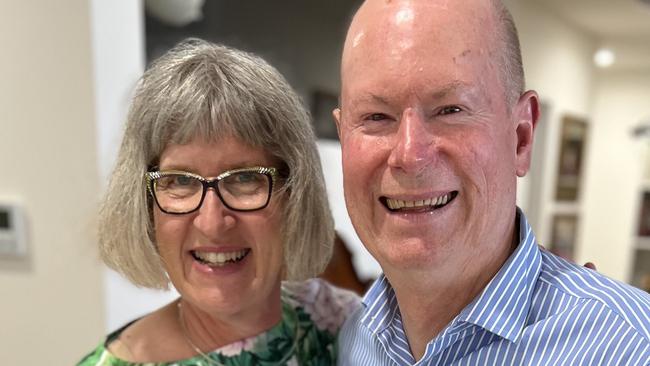 Charles Lee (right) and his wife at their Castle Hill Atmosphere unit. Picture: Supplied