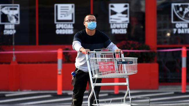 Businesses including Bunnings are dealing with exposure to a COVID case. Picture: Dan Peled