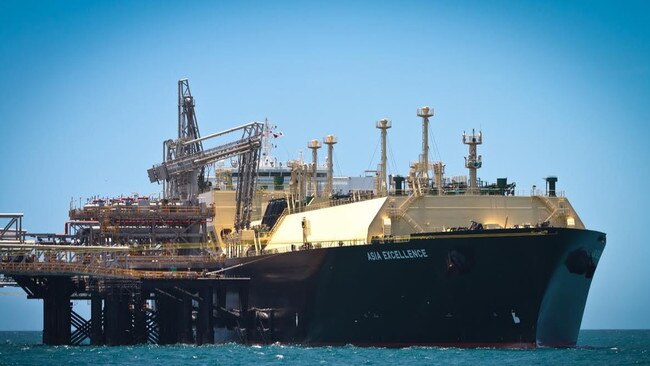 A shipment of liquefied natural gas from Chevron’s Gorgon project. Australia is the world’s third-largest exporter of LNG. Picture: Chevron