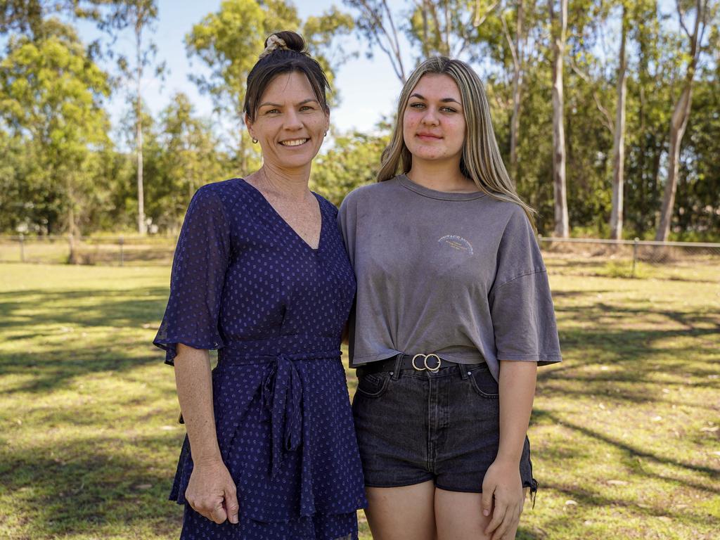 Renae Womal with daughter Tayah Womal, both of Moranbah, at the 40th birthday celebrations of Coppabella State School. Picture: Heidi Petith