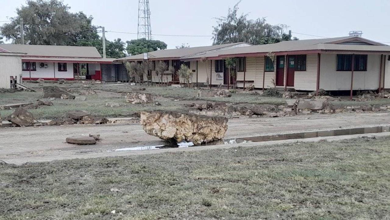 The subsequent tsunami has destroyed homes and wreaked havoc on the Pacific Island nation. Picture: Facebook/ Haloti Ulufonua.