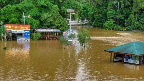 The ticket booth and office for Daintree River Wildlife Cruise underwater. PIC: Supplied.