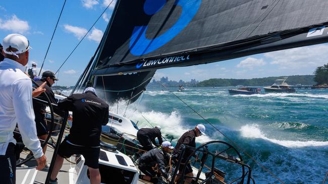 The supermaxi LawConnect is out to defend her line honours win this year. Picture: Justin Lloyd.