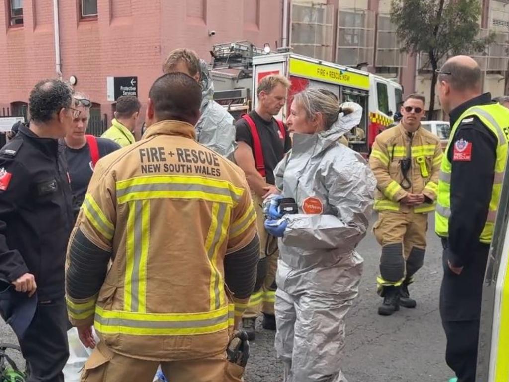 Acid-based chemicals were being moved for disposal. Picture: NSW Fire and Rescue