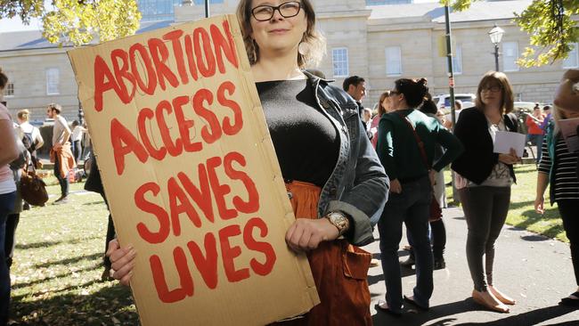 Elizabeth Smith at a protest about women's health and access to abortion services. Picture: Mathew Farrell.