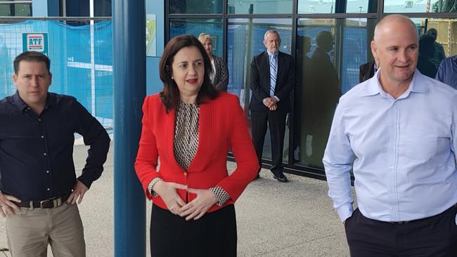 The Premier is speaking in the new $42 million Gladstone Hospital emergency department, which is set to open on August 5.