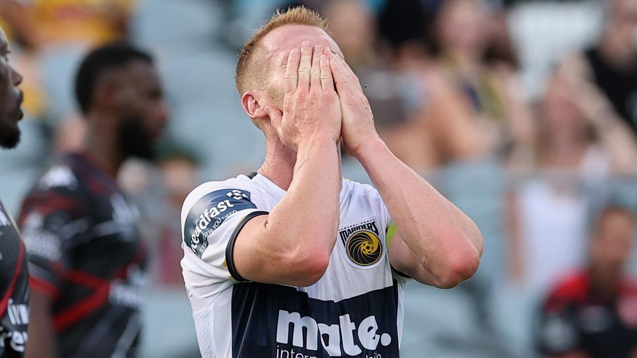 The Central Coast Mariners’ fixture against Macarthur is one of three A-League Men’s games that have been postponed due to Covid. Picture: Ashley Feder/Getty Images