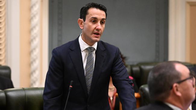 State opposition leader David Crisafulli has hit out at hospital wait times. Picture: NCA NewsWire / Dan Peled