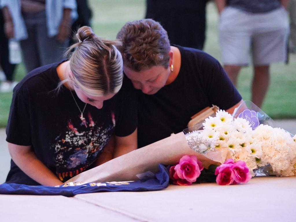 People gather as students, faculty and community members gather for a vigil after a shooting at Apalachee High School in Winder, Georgia. Picture: Getty Images via AFP