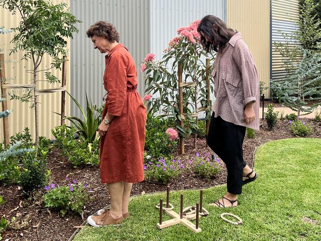 Lawn games set up in the staff wellbeing garden. Picture: Inasha Iftekhar