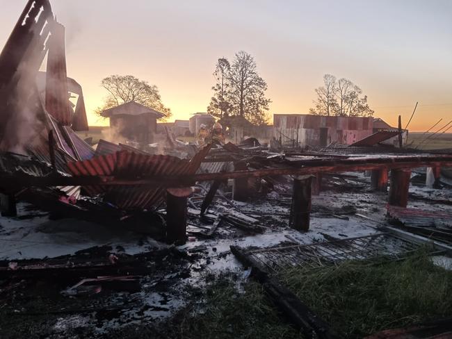 Aftermath of a house fire that destroyed a historic home at Chelmsford, north of Kingaroy, on September 7, 2021. Picture: Holly Cormack