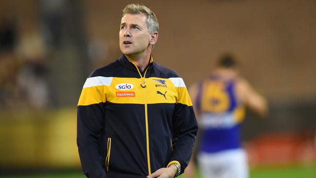 Adam Simpson has rushed home to Perth to be with his sick daughter.