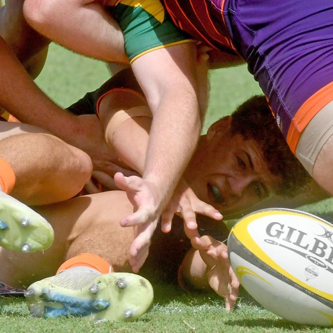 QLD Rugby Union State Championships (17-18 years boys) at the Townsville Sports Precinct. Friday May 23. Sunshine Coast against Metro West. Picture: Evan Morgan