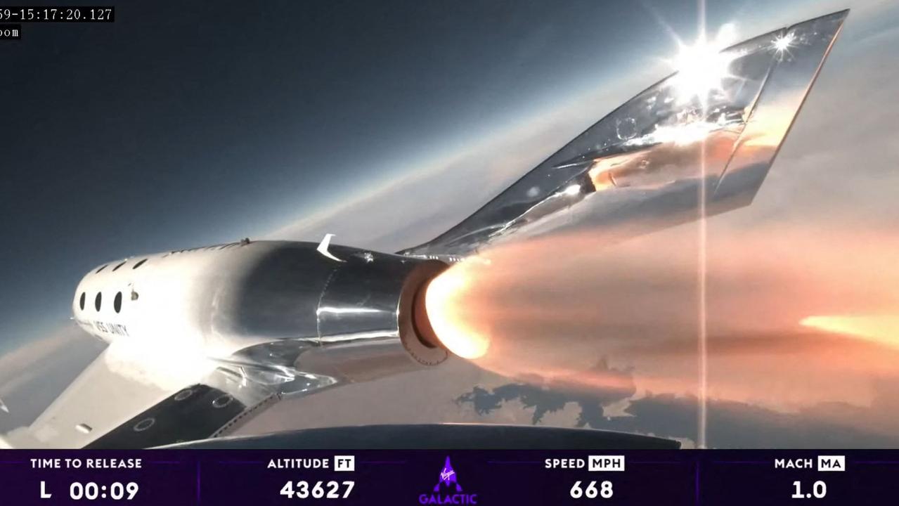 An amazing view from the spacecraft. Picture: Virgin Galactic / AFP