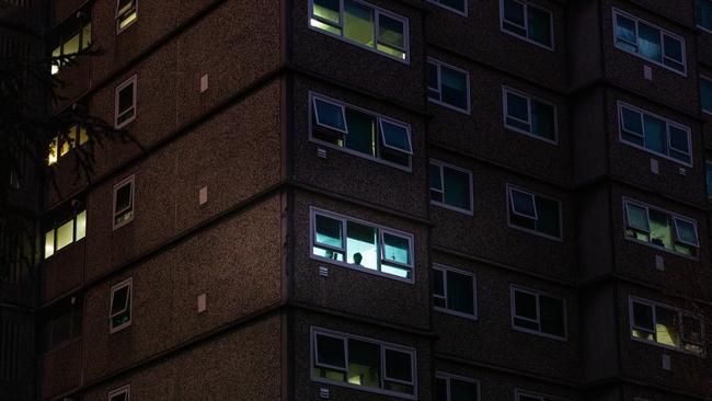 Residents at the housing commission flats bunker down for another night in isolation. Picture: Getty