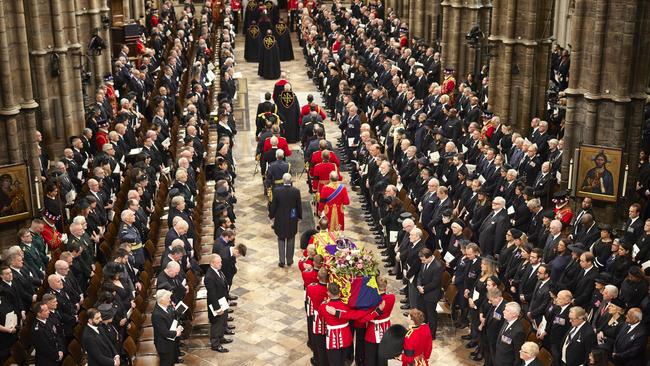 Not a mask in site during the Funeral Service for Queen Elizabeth II. Picture: Getty Imag