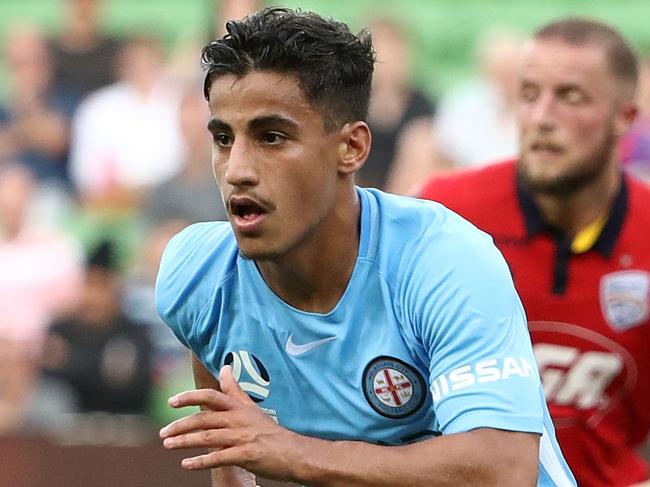 MELBOURNE, AUSTRALIA - JANUARY 21: Daniel Arzani of the City runs with the ball during the round 17 A-League match between Melbourne City and Adelaide United at AAMI Park on January 21, 2018 in Melbourne, Australia.  (Photo by Robert Cianflone/Getty Images)