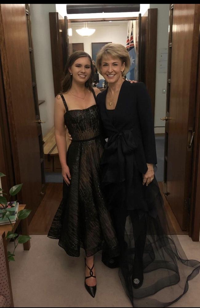 Brittany Higgins pictured with Michaelia Cash.