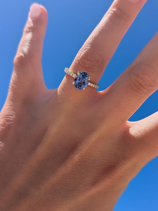 Emma G’s engagement ring. Picture: Instagram