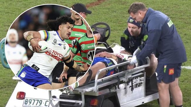 Corey Harawira-Naera collapses and suffers seizure in Rabbitohs-Raiders clash.