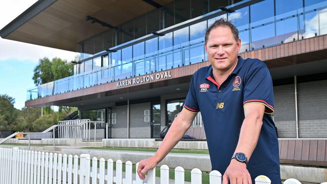 South Australian cricket coach Ryan Harris overlooking the Shield final venue Karen Rolton Oval. Picture: Brenton Edwards