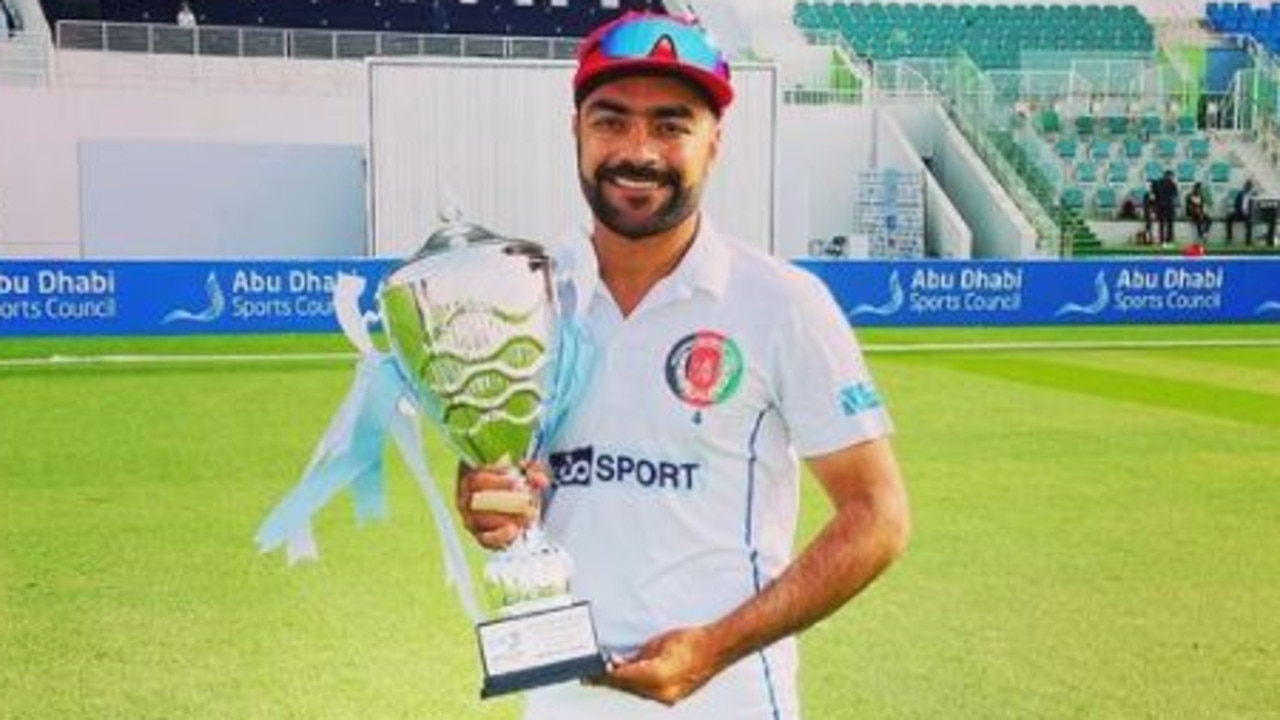 Rashid Khan celebrates victory. Supplied: Instagram
